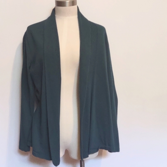 Talbots Sweaters - Talbot's Open Front Long Sleeve Cardigan Size Large Green